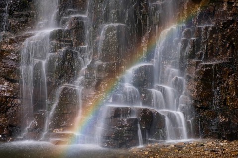 Storulfossen Waterfall with Rainbow