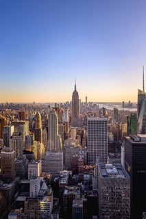 View of Midtown and Downtown Manhattan and Empire State Building from Top of the Rock Observation Center