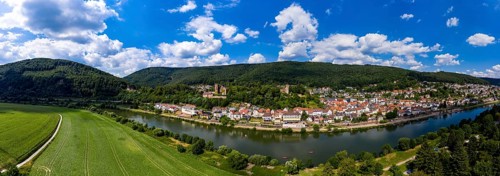 Aerial view of the Vierburgeneck Schadeck Castle