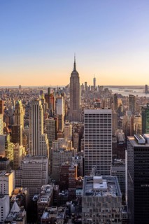 View of Midtown and Downtown Manhattan and Empire State Building from Top of the Rock Observation Center