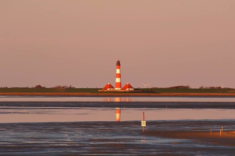 Lighthouse Westerheversand in evening light