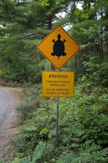 Warning sign on the way