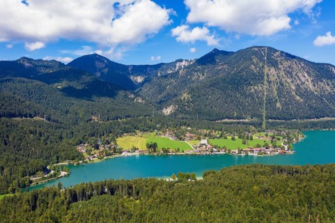 Walchensee village and Lake Walchensee