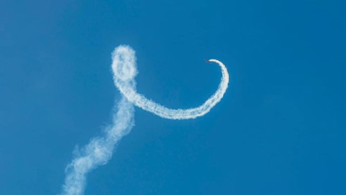Military aircraft in flight
