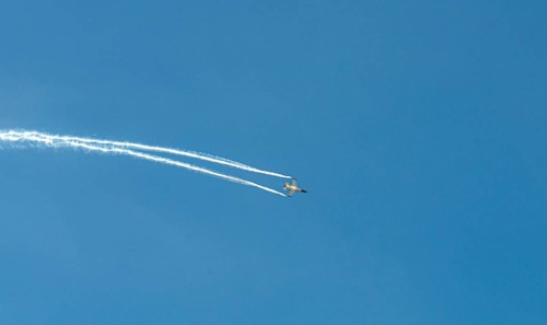 Military aircraft in flight