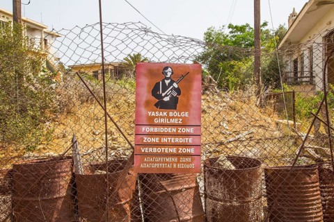 Fenced ghost town Varosha near Famagusta