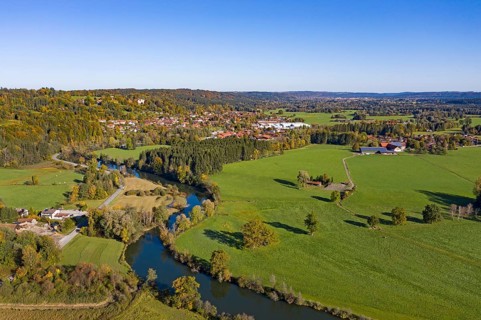 River course of the Loisach near Eurasburg