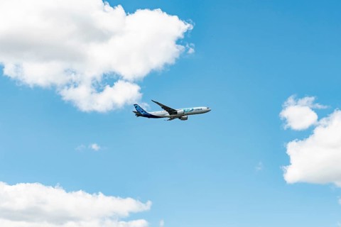 Passenger aircraft Airbus A330neo in flight
