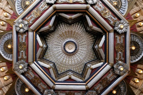 Art Deco ceiling in the foyer of the Pantages Theatre