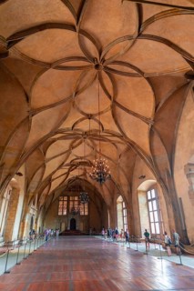 Medieval hall with ribbed vault