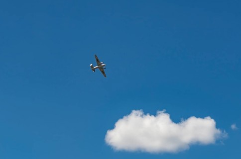 Military aircraft in flight
