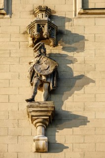 Coat of arms on the facade of the Royal Villa