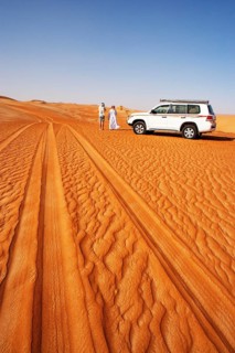 Tire tracks in the sand