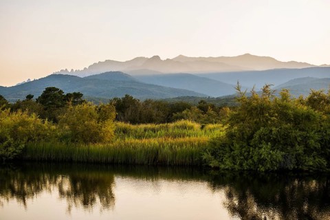 Lagoon and mountains