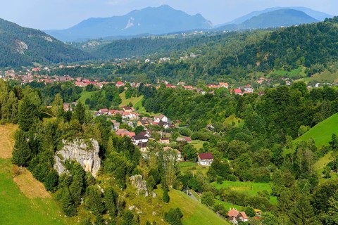 Mountain landscape with villages