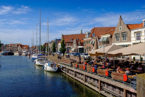 Street cafe at the old harbour