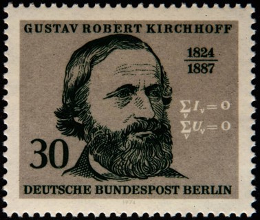 German stamp with portrait of Gustav Robert Kirchhoff
