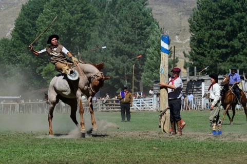 Rider on a bucking horse at the Rodeo