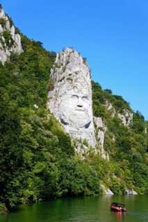 Statue of the Daker King Decebalus on the banks of the Danube