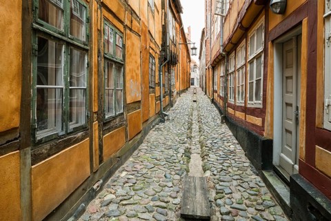 Alley in historic centre of Helsingor