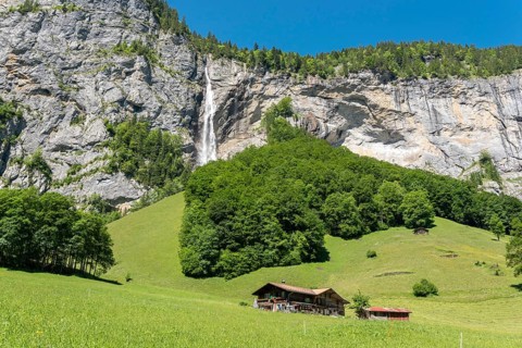 Rock face with Staubbach Falls