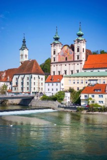 Confluence of the Enns and Steyr rivers