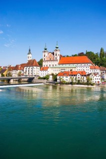 Confluence of the Enns and Steyr rivers