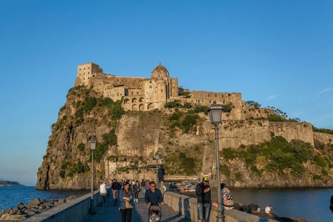 Bridge to castle Castello Aragonese