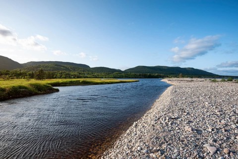 Gravel bank on the banks of Saint Ann Bay
