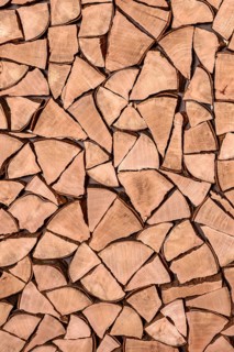 Split firewood as wall cladding