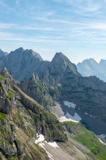 View of mountain summits