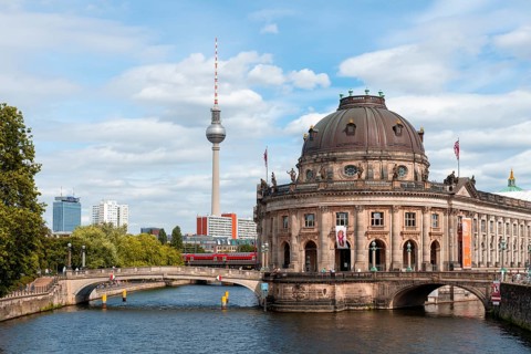 Berlin Television Tower Alex and Bode Museum on the Spree