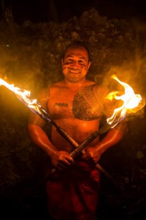 Local fire dancer in the Matavai Resort