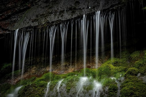 Small waterfall with moss