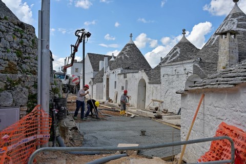 Road construction at the trulli