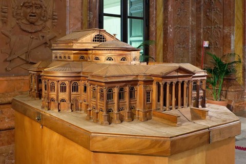 Architectural model of the opera house Teatro Massimo