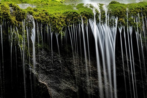 Small waterfall with moss
