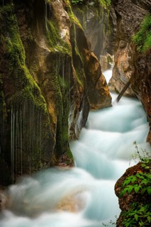 Small waterfalls with mountain stream