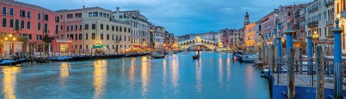 Grand Canal with Rialto Bridge and gondolas