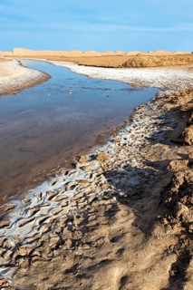 Stream flowing through the Dasht-e Lut