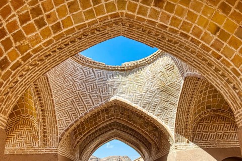 Ruins of ritual buildings near Dakhmeh Zoroastrian Tower of Silence