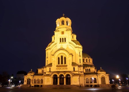 Cathedral of Alexander Nevsky at night