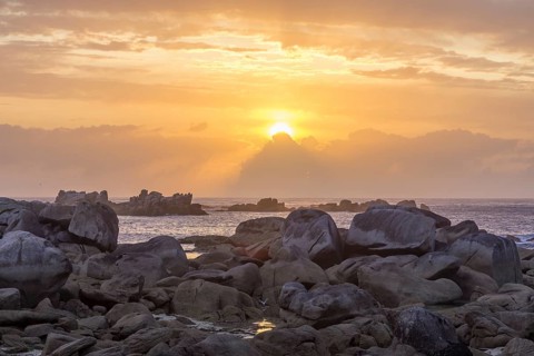 Granite rocks at sunset