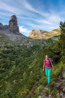 Young hiker on a hiking trail