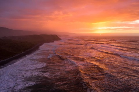 Evening mood on the coast of Kahurangi National Park