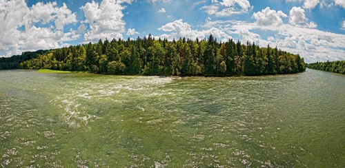 Loop of the river Lech with rapids