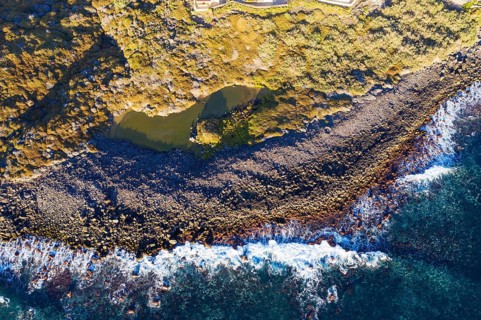 Brackish water pond Charco del Cieno from above