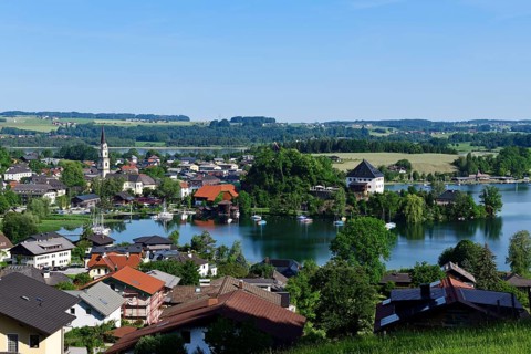 View of Mattsee and the collegiate church