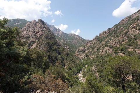 Mountainscape in central Corsica near Spelunca Gorge