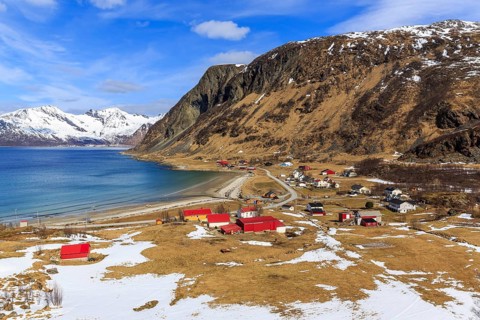 Village view of Grotfjord at Grotfjord Fjord